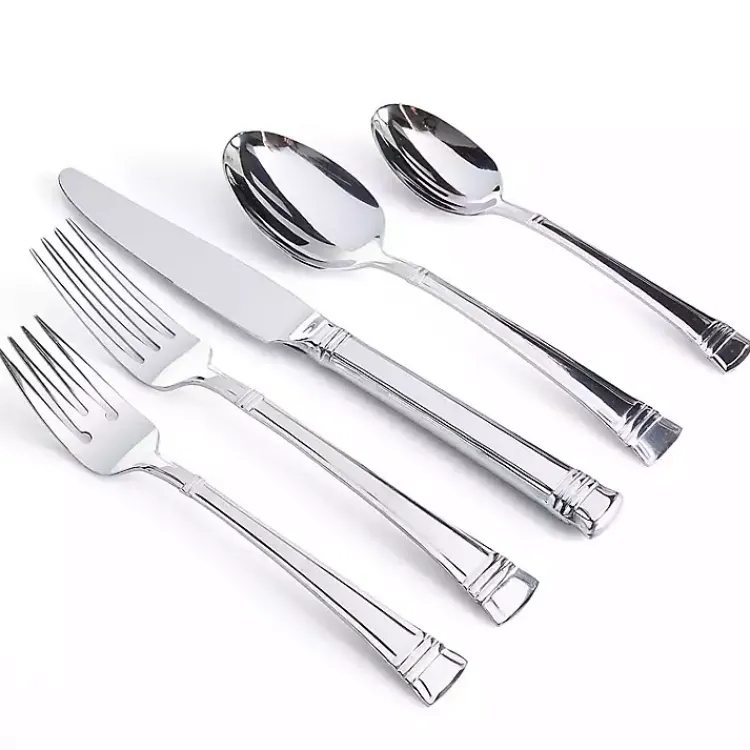 Flatware & Cutlery-Kirklands Home Mercutio Lines Stainless Steel 20-pc. Flatware Set