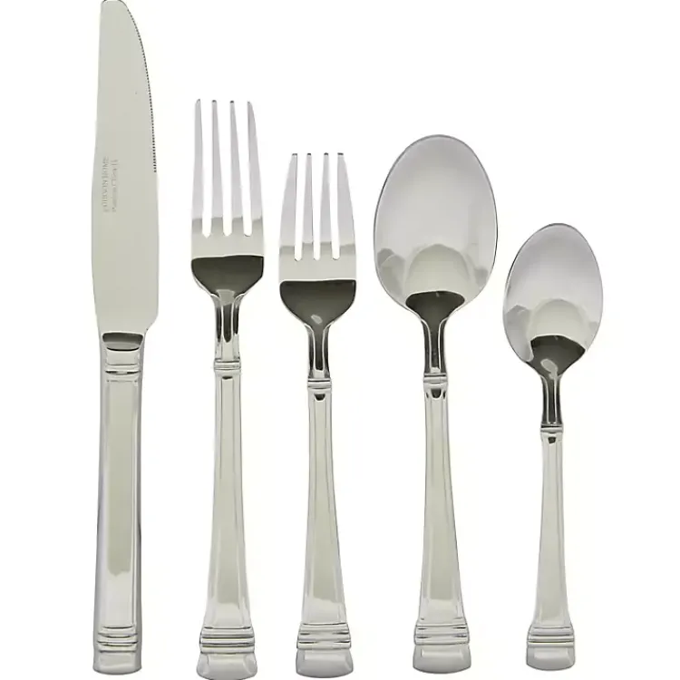 Flatware & Cutlery-Kirklands Home Mercutio Lines Stainless Steel 20-pc. Flatware Set