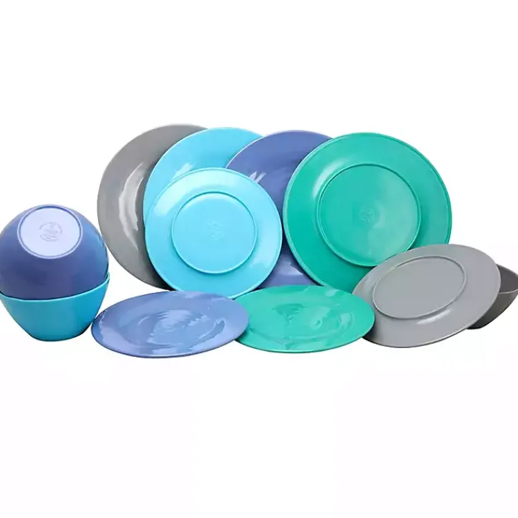 Outdoor Dining-Kirklands Home Hues of the Sea 12-pc. Dinnerware Set