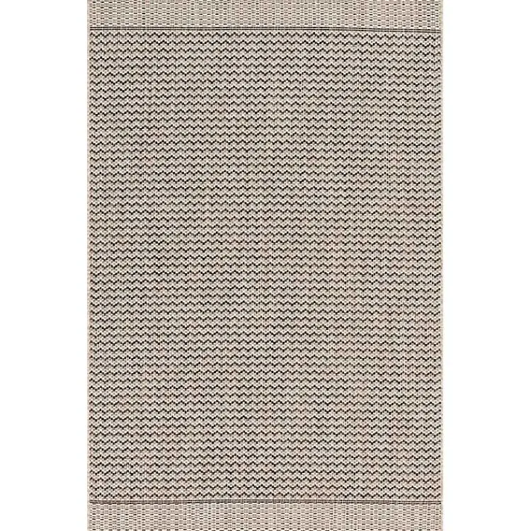 Outdoor Rugs-Kirklands Home Gray Zig Zag Stripe Outdoor Area Rug, 7x10