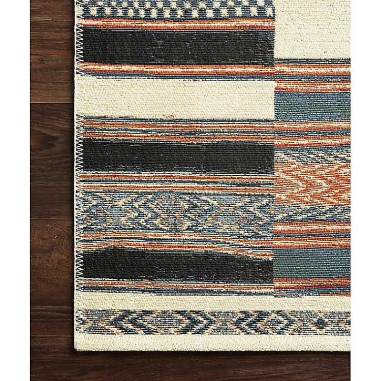 Outdoor Rugs-Kirklands Home Ivory and colored Tribal Outdoor Rug, 7x11 Multi