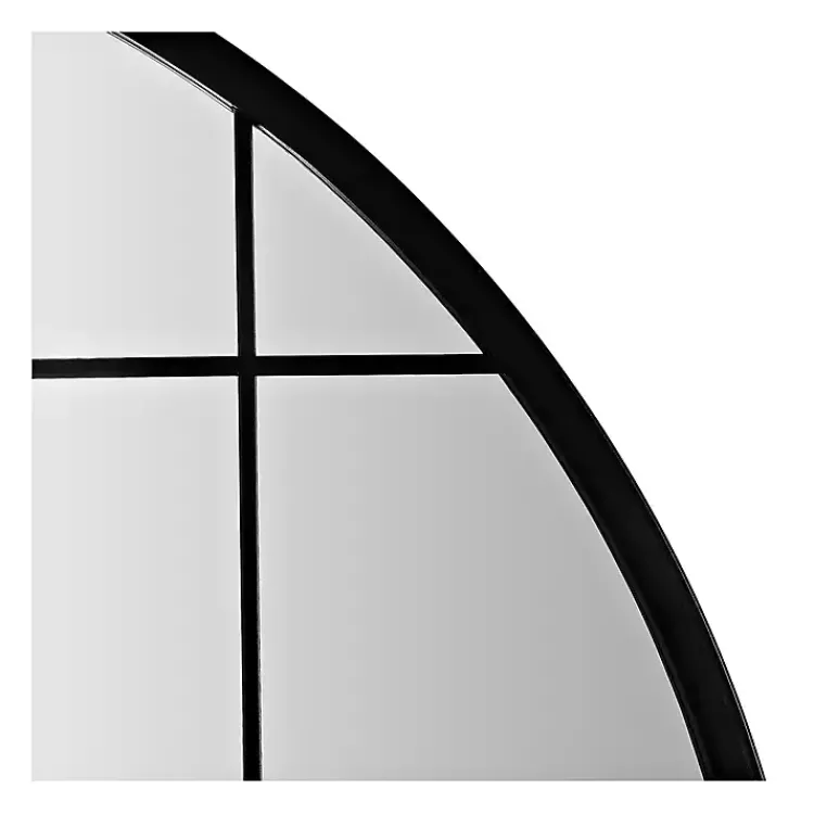 Decorative Mirrors-Kirklands Home Black Metal Grid Frame Round Wall Mirror