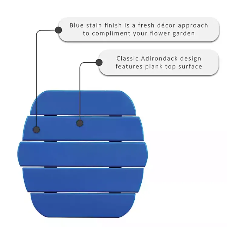 Outdoor Tables-Kirklands Home Acacia Wood Outdoor Adirondack End Table Blue