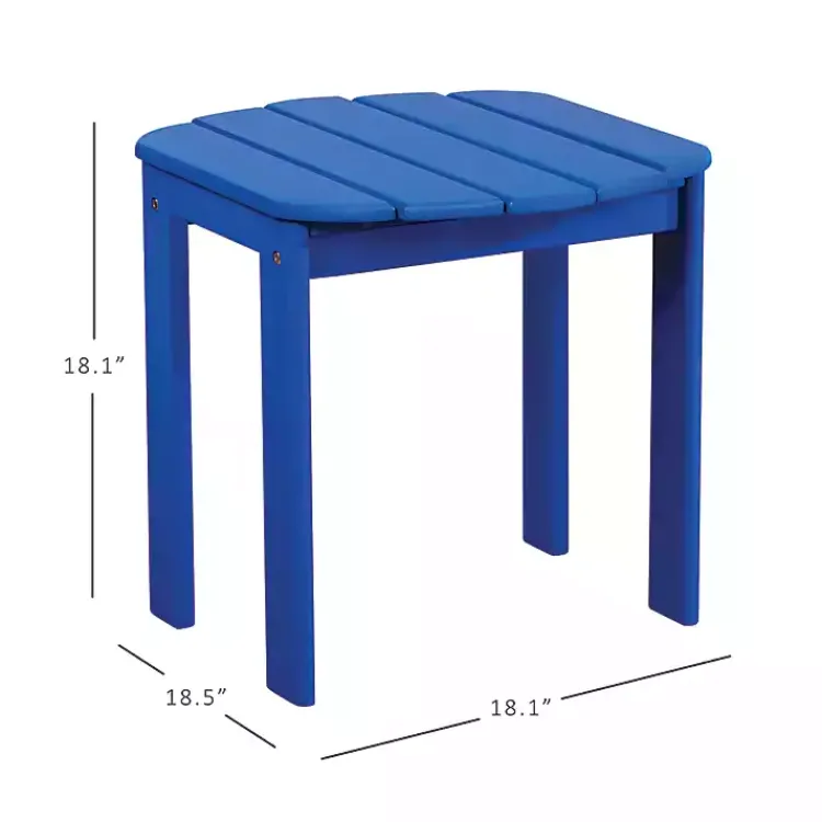 Outdoor Tables-Kirklands Home Acacia Wood Outdoor Adirondack End Table Blue