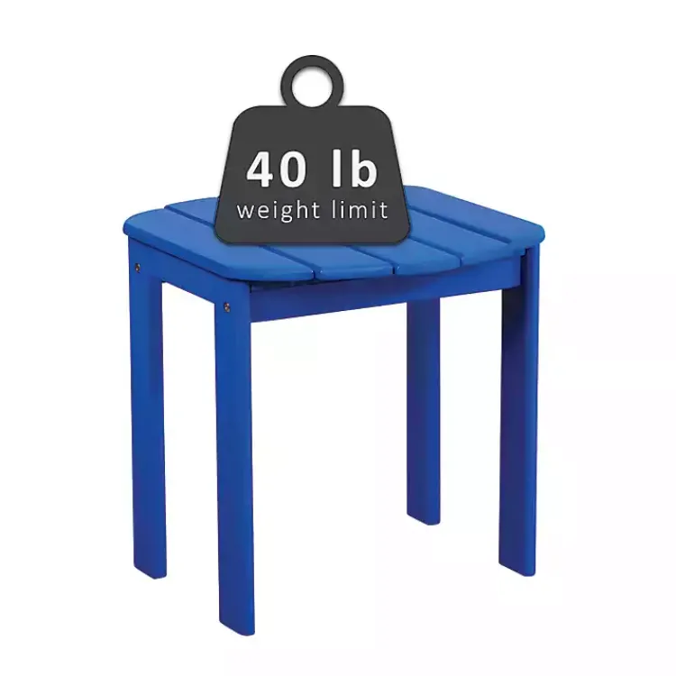 Outdoor Tables-Kirklands Home Acacia Wood Outdoor Adirondack End Table Blue