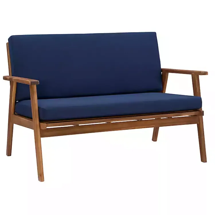 Outdoor Sets-Kirklands Home 4-pc. Acacia Wood Outdoor Living Set Blue