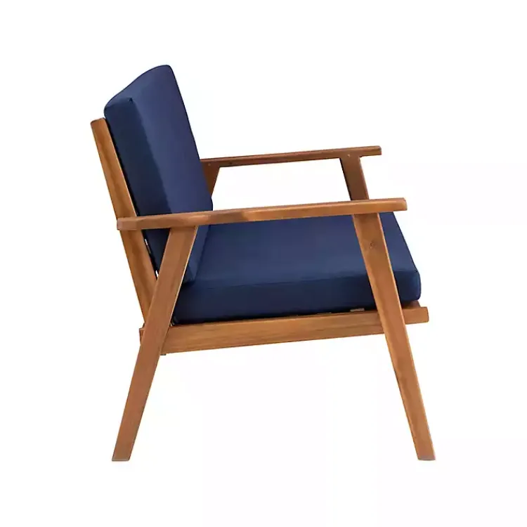 Outdoor Sets-Kirklands Home 4-pc. Acacia Wood Outdoor Living Set Blue