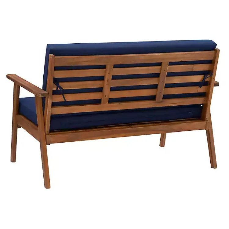 Outdoor Sets-Kirklands Home 4-pc. Acacia Wood Outdoor Living Set Blue