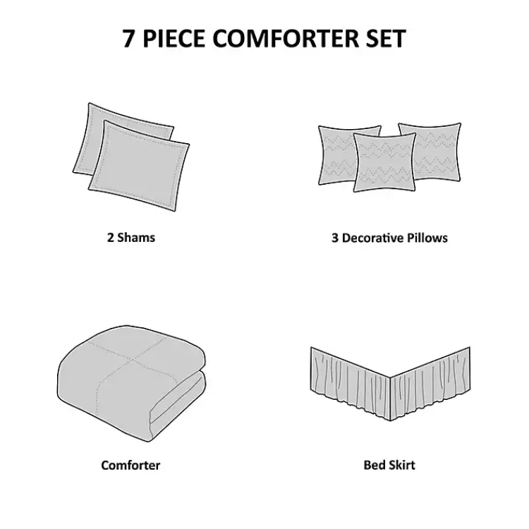 Comforters-Kirklands Home Gray Seersucker 7-pc. King Comforter Set