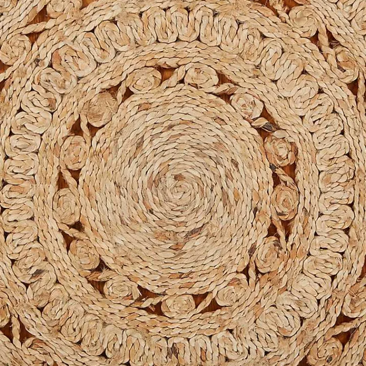 Area Rugs-Kirklands Home Natural Golden Sunshine Circular Area Rug, 4x4 Tan