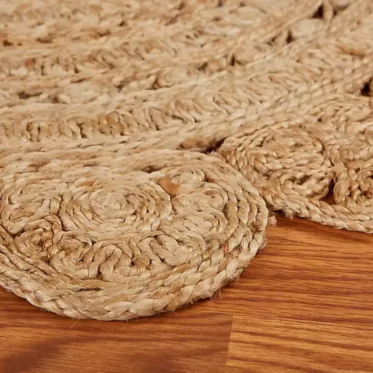 Area Rugs-Kirklands Home Natural Golden Sunshine Circular Area Rug, 4x4 Tan