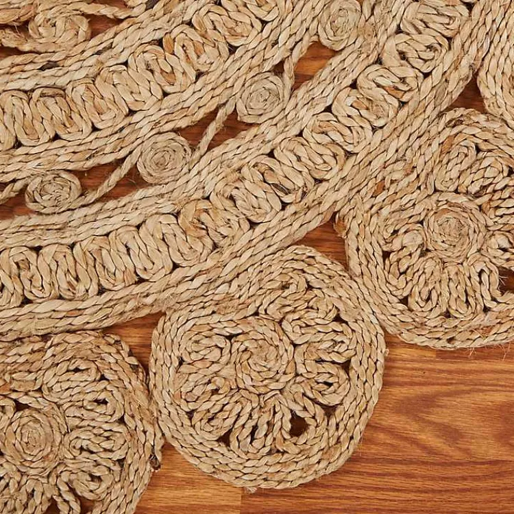 Area Rugs-Kirklands Home Natural Golden Sunshine Circular Area Rug, 4x4 Tan