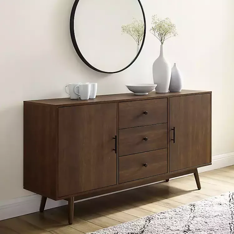 Cabinets & Sideboards-Kirklands Home Bonnie Brown Midcentury Sideboard Cabinet