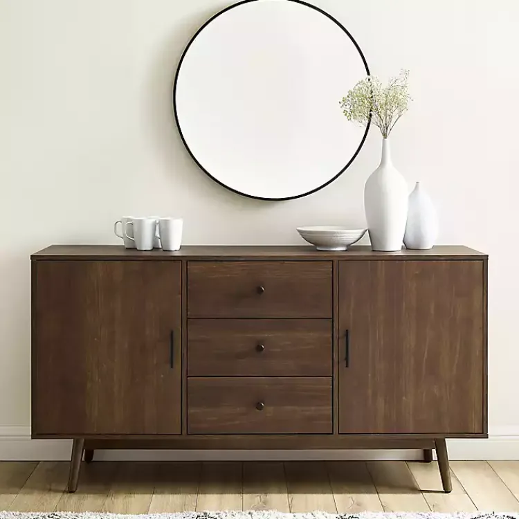 Cabinets & Sideboards-Kirklands Home Bonnie Brown Midcentury Sideboard Cabinet
