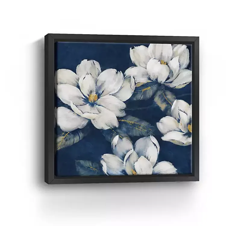 Framed Art-Kirklands Home Magnolias Indigo Framed Giclee Canvas Art Print