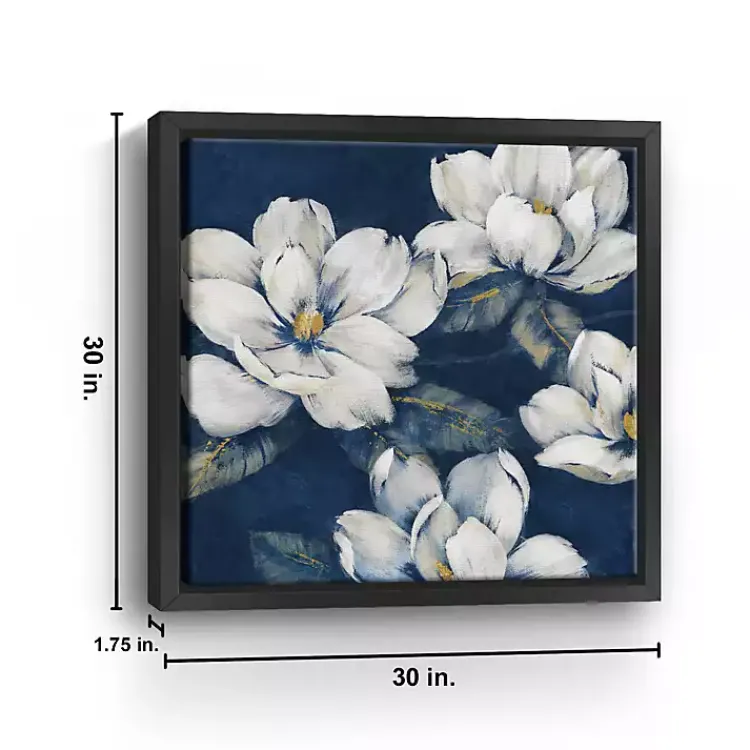 Framed Art-Kirklands Home Magnolias Indigo Framed Giclee Canvas Art Print