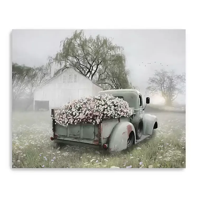 Canvas Art-Kirklands Home Sage Flower Truck Canvas Art Print, 30x24 in.