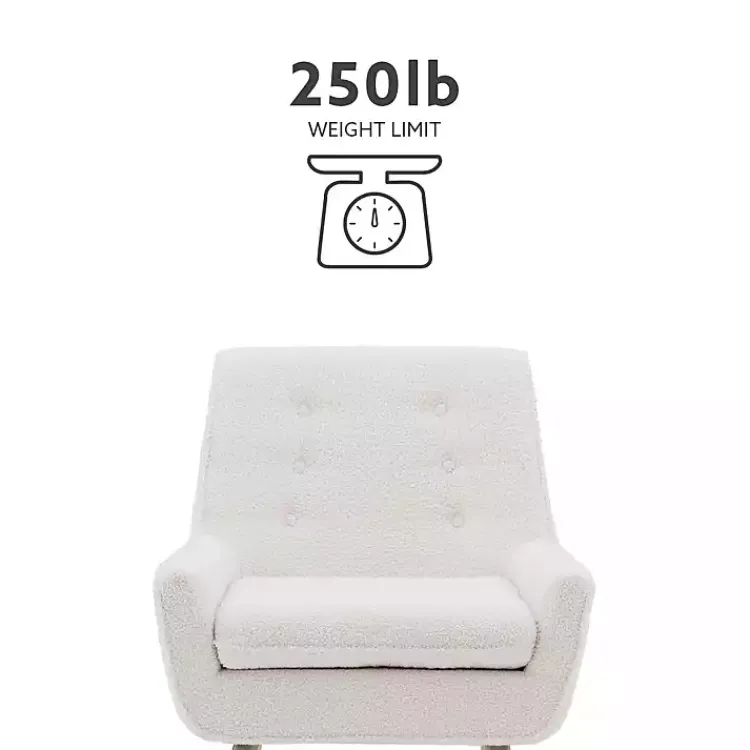 Accent Chairs-Kirklands Home Ivory Faux Sherpa Tufted Accent Chair White