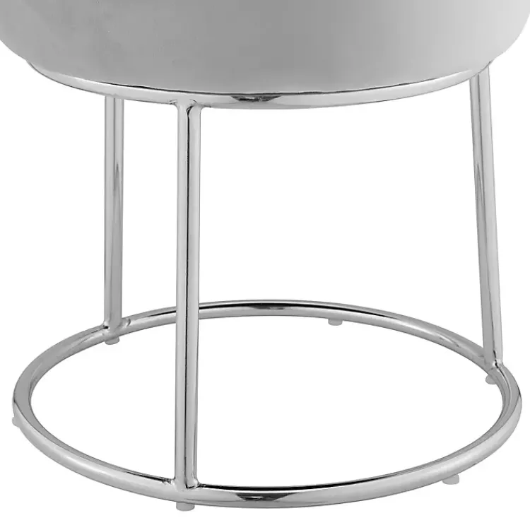 Benches & Ottomans-Kirklands Home Smokey Velvet Vanity Stool Gray