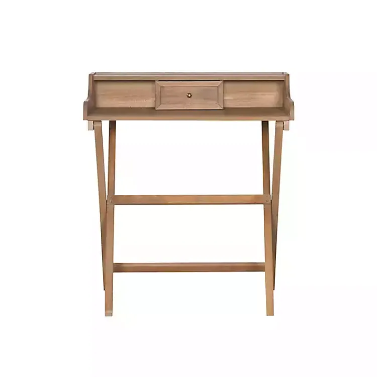 Office Furniture-Kirklands Home Rustic Wooden Folding Desk Brown