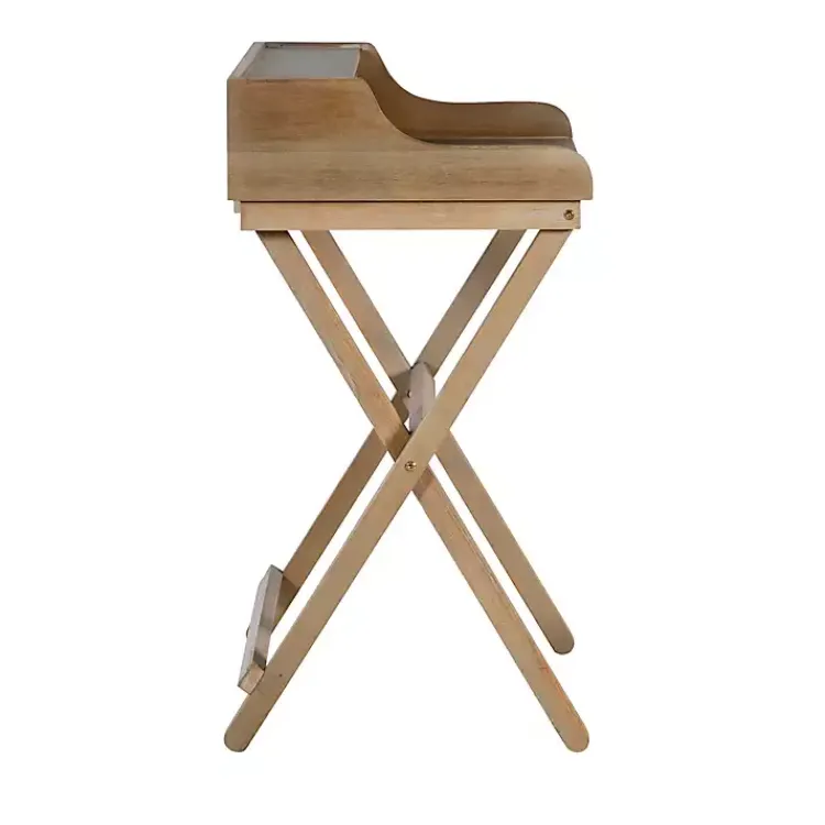 Office Furniture-Kirklands Home Rustic Wooden Folding Desk Brown