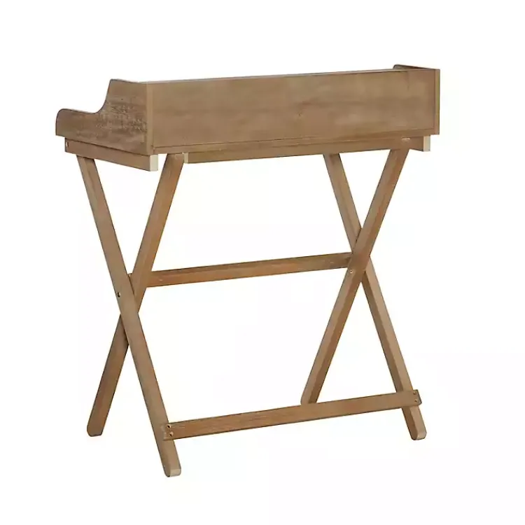 Office Furniture-Kirklands Home Rustic Wooden Folding Desk Brown