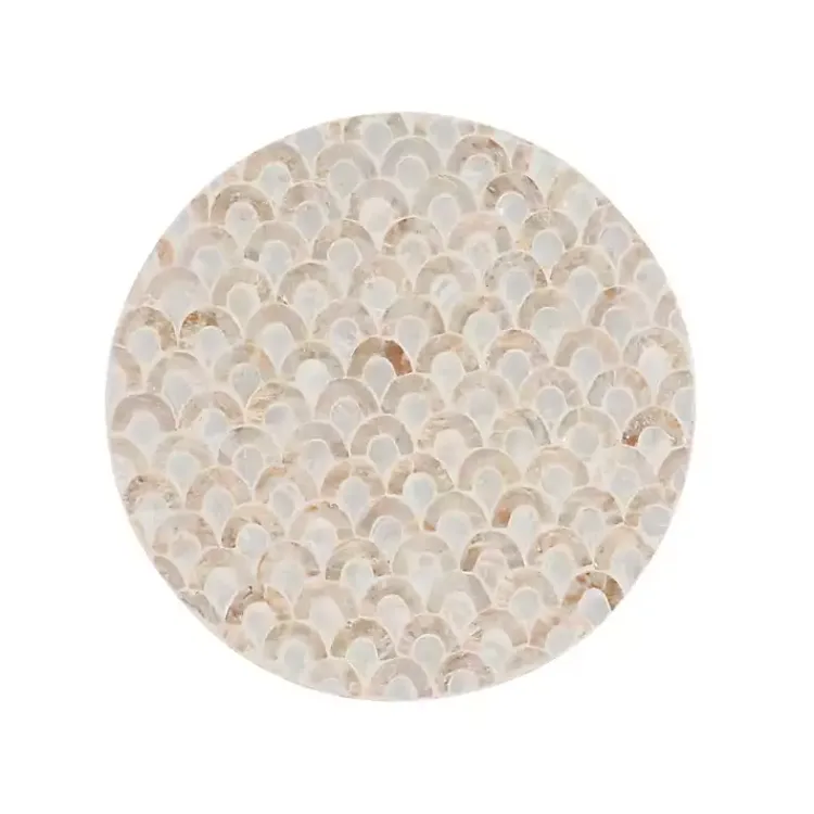 Accent & End Tables-Kirklands Home Gold Metal and Capiz Shell Top Accent Table