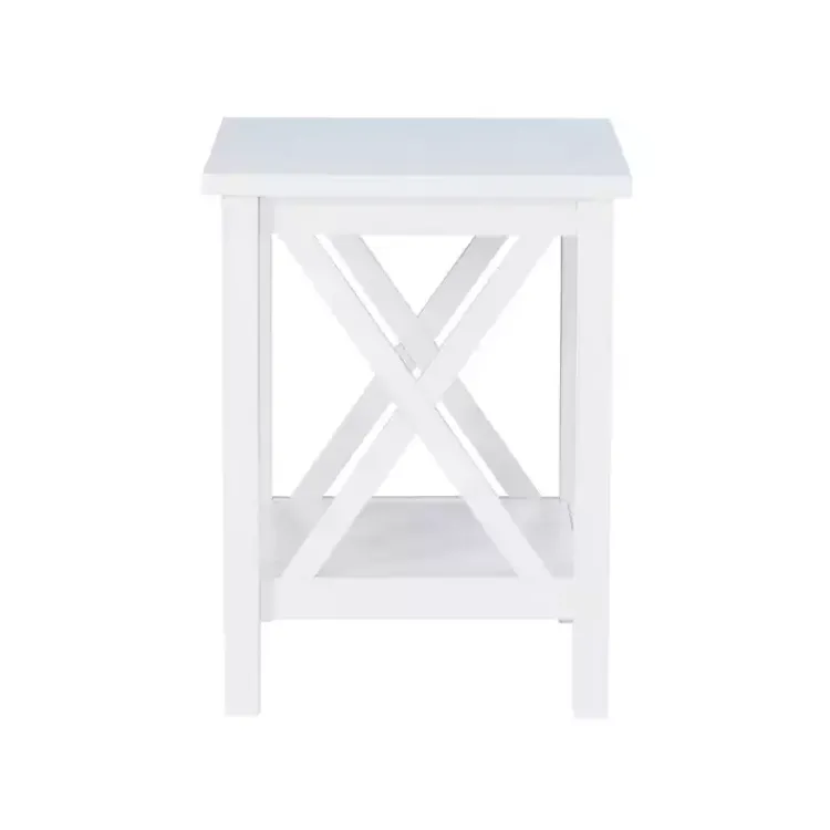 Accent & End Tables-Kirklands Home Antique White X Side Frame Accent Table