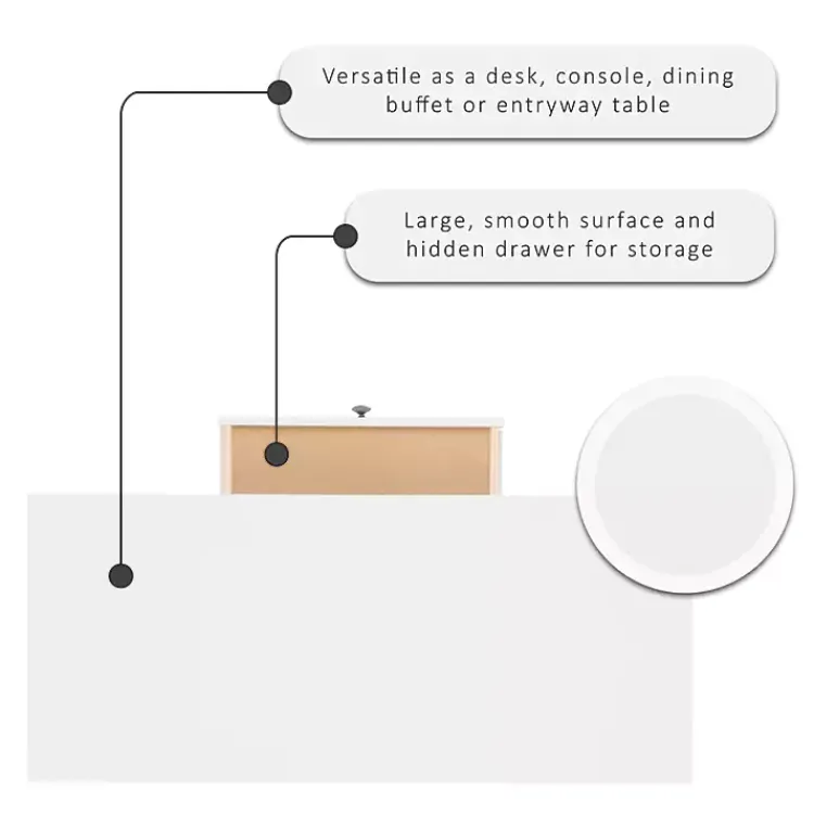 Office Furniture-Kirklands Home White Antique Pine X Frame Desk