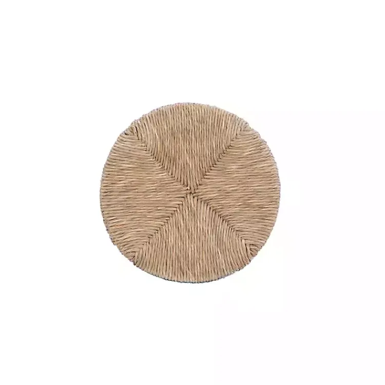 Bar Stools & Counter Height Stools-Kirklands Home Woven Seagrass Walnut Wood Swivel Counter Stool Tan