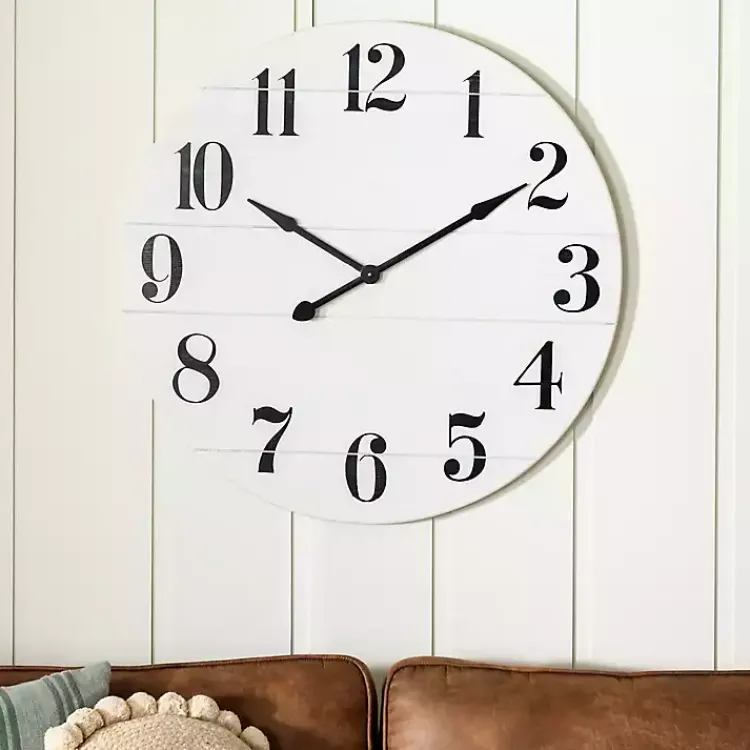 Clocks-Kirklands Home Jake and Black Wooden Wall Clock White