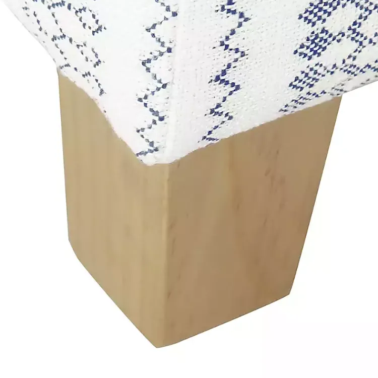 Benches & Ottomans-Kirklands Home Blue and White Hometown Striped Storage Ottoman