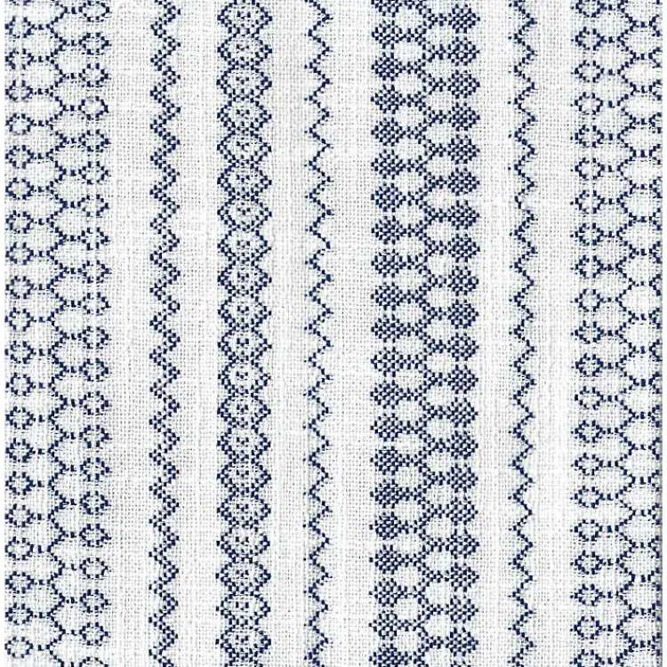 Benches & Ottomans-Kirklands Home Blue and White Hometown Striped Storage Ottoman