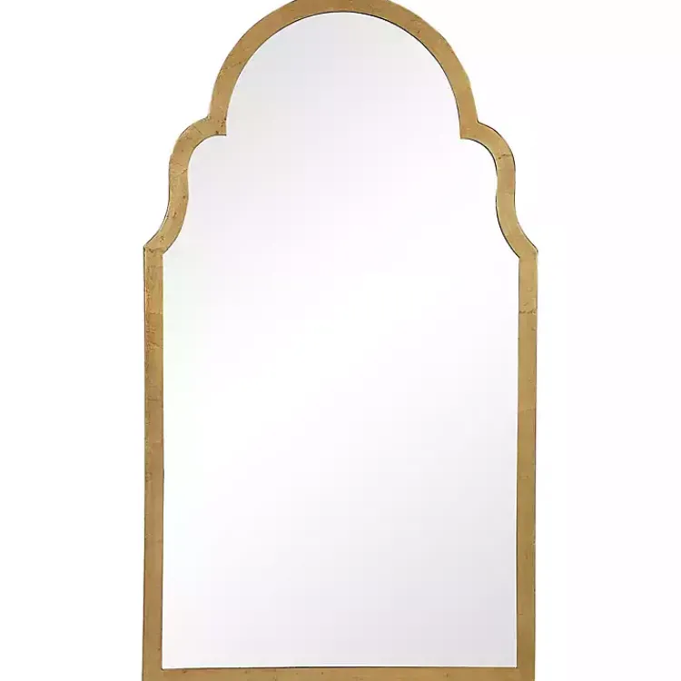 Decorative Mirrors-Kirklands Home Ezra Gold Leaf Arched Mirror