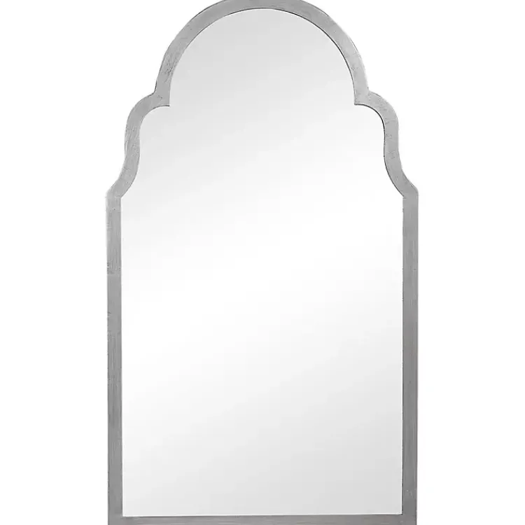 Decorative Mirrors-Kirklands Home Silver Leaf Iron Arch Top Mirror