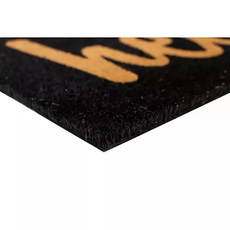 Doormats-Kirklands Home Black and Natural Coir Hello Doormat, 36x24 in.