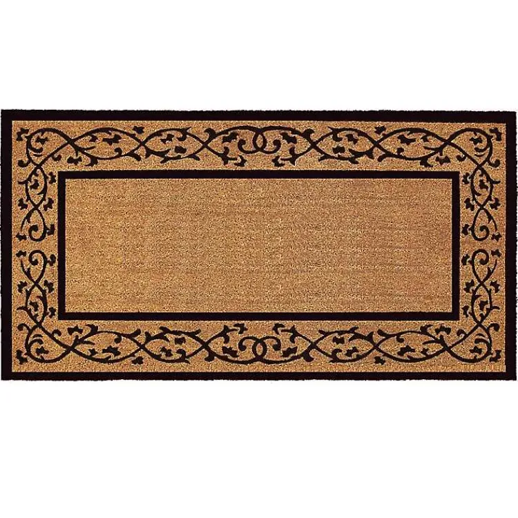 Doormats-Kirklands Home Natural and Black Abby Doormat, 48x24 in.