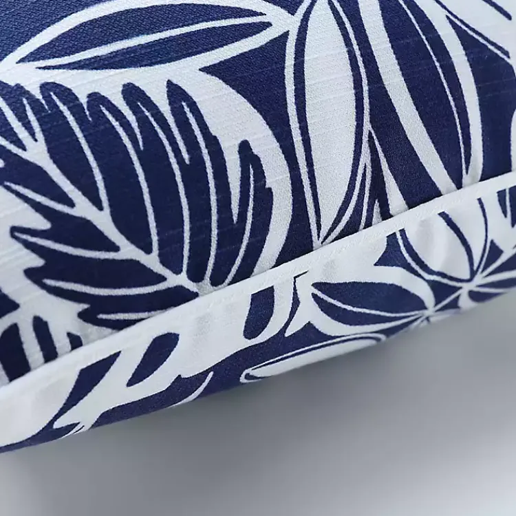 Outdoor Cushions & Pillows-Kirklands Home Navy Tropical Foliage 2-pc. Outdoor Pillows Blue
