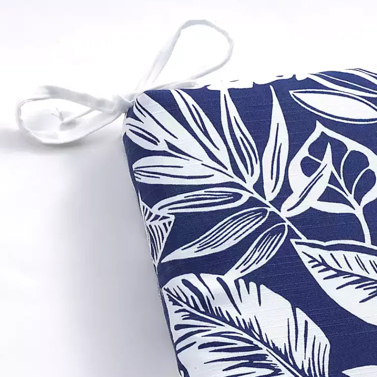 Outdoor Cushions & Pillows-Kirklands Home Navy Tropical Foliage Outdoor Chaise Cushion