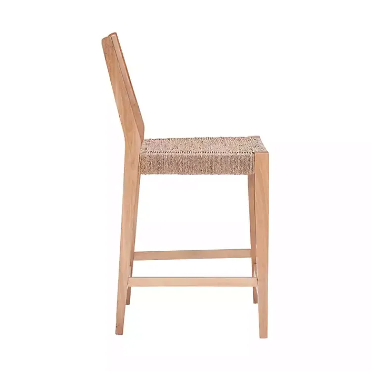 Bar Stools & Counter Height Stools-Kirklands Home Basketweave Seat Counter Stools, Set of 2 Tan