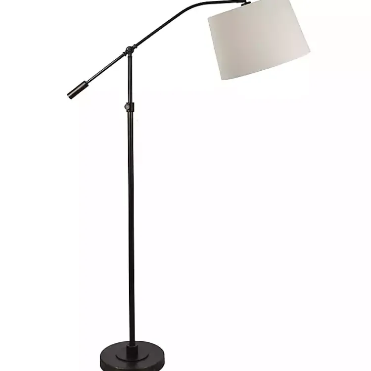 Floor Lamps-Kirklands Home Aged Bronze Iron Adjustable Arm Floor Lamp Tan
