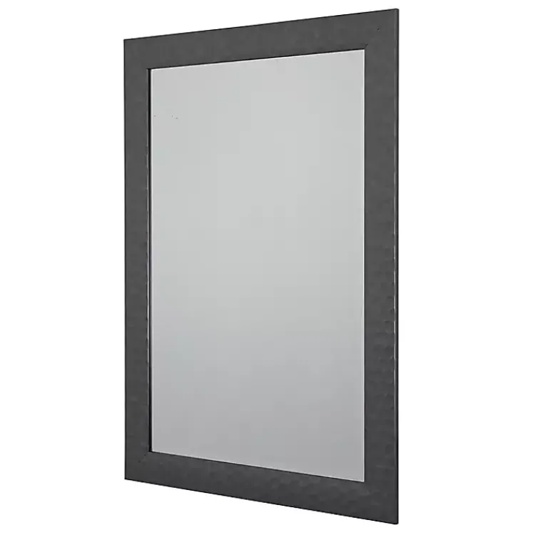 Decorative Mirrors-Kirklands Home Dark Gray Wood Framed Beveled Edge Wall Mirror