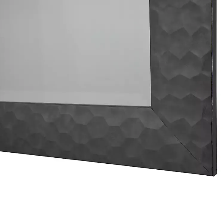 Decorative Mirrors-Kirklands Home Dark Gray Wood Framed Beveled Edge Wall Mirror
