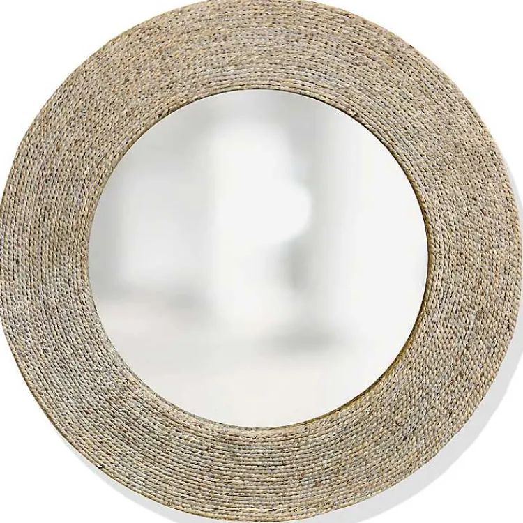 Decorative Mirrors-Kirklands Home Natural Wound Rope Frame Mirror