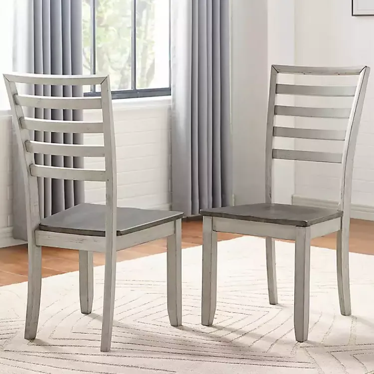 Dining Chairs-Kirklands Home Smoked Honey and Alabaster Dining Chairs, Set of 2