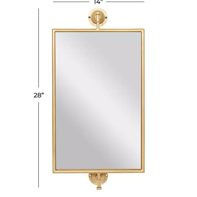 Decorative Mirrors-Kirklands Home Metallic Metal Frame Wall Mirror Gold