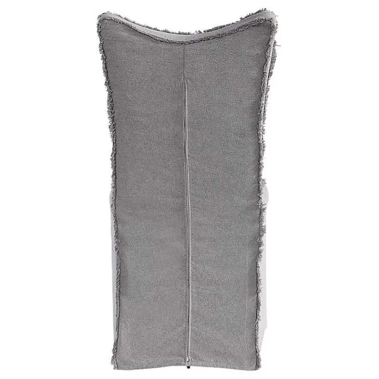 Dining Chairs-Kirklands Home Stonewash Fringe Slipcover Dining Chairs, Set of 2 Gray