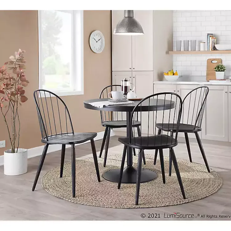 Dining Chairs-Kirklands Home Spindle High Back Dining Chairs, Set of 2 Black