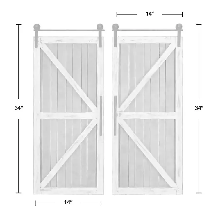 Wall Plaques-Kirklands Home White Barn Door Galvanized Wall Plaques, Set of 2 Gray