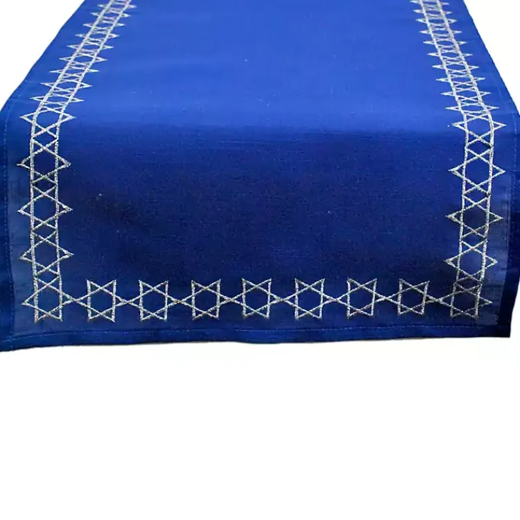 Table Linens-Kirklands Home Blue Star of David Hanukkah Table Runner